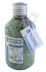 Koupelová sůl s bylinkami a vřídelní solí – Máta a eukalyptus – zelená - 280 ml