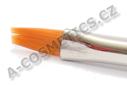 detail vlasu Štětec na nehty - polyamidový, plochý, krátká dřevěná rukojeť - Toray - NB016