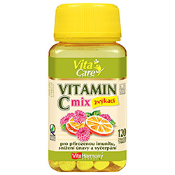 Vitamin C MIX, pomeranč a malina - 120 tablet