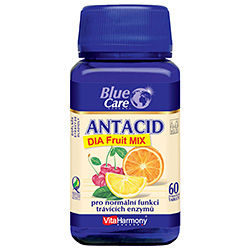 Antacid DIA Fruit MIX, pomeranč, citron, višeň - 60 tablet