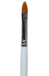 Štětec na nehty - polyamidový, plochý, zakulacený, krátká dřevěná rukojeť - Toray - NB022 - 1 ks