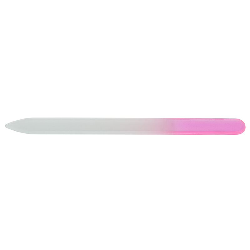 Pilník skleněný oboustranný 14 cm - růžový