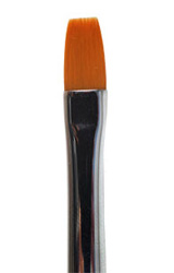 Štětec na nehty - polyamidový, plochý, krátká dřevěná rukojeť - Toray - NB018